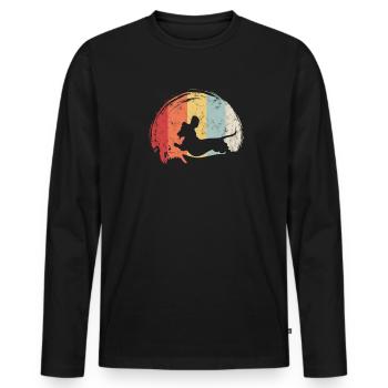 Lustig Vollmond Dackel Teckel Dachshund - Männer Premium Bio Langarmshirt - Schwarz - Vorne - Nico (187cm)