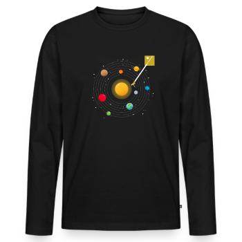 Sonnensystem Mischpult Loop EDM Techno - Männer Premium Bio Langarmshirt - Schwarz - Vorne - Nico (187cm)