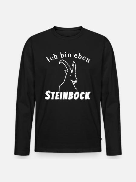 Steinbock Sternzeichen - Männer Premium Bio Langarmshirt - Schwarz