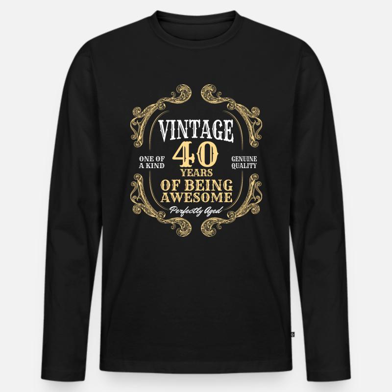 40. Geburtstag Jubiläum 40 Jahre Geschenk - Männer Premium Bio Langarmshirt - Schwarz