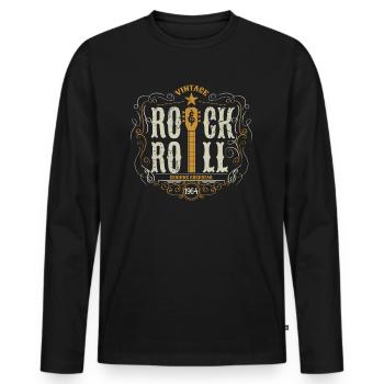 Chemise Vintage Rock Star Vintage 55ème Anniversaire - T-shirt manches longues Premium bio Homme - noir - Devant - Nico (187cm)