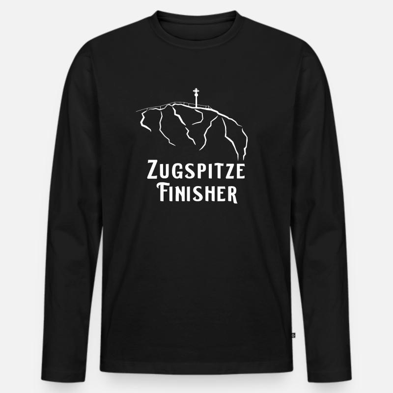 Zugspitze - Männer Premium Bio Langarmshirt - Schwarz