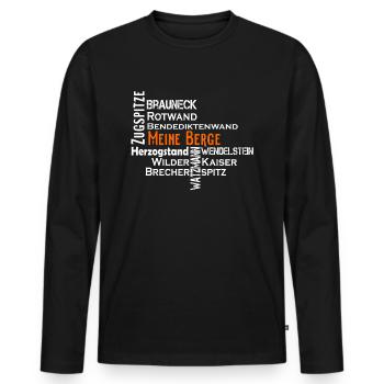 Berge - Männer Premium Bio Langarmshirt - Schwarz - Vorne - Nico (187cm)
