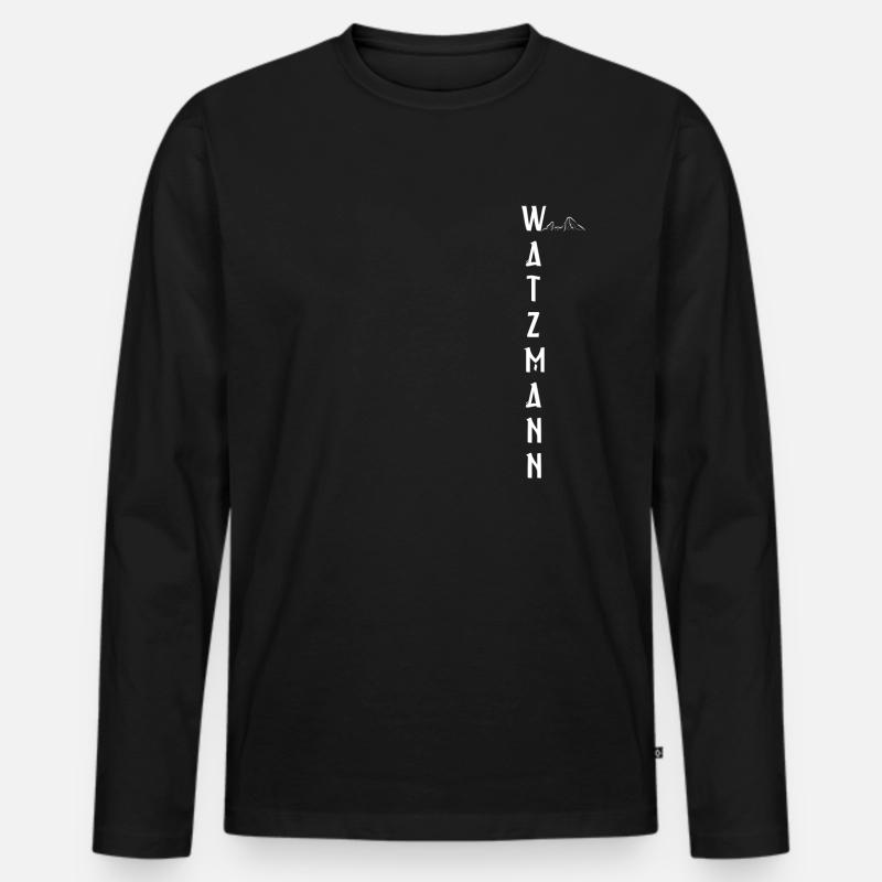 Berg Watzmann - Männer Premium Bio Langarmshirt - Schwarz