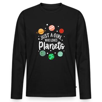 Voyage spatial des astronautes - T-shirt manches longues Premium bio Homme - noir - Devant - Nico (187cm)