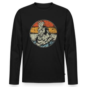 Coq - T-shirt manches longues Premium bio Homme - noir - Devant - Nico (187cm)