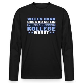 Jobwechsel Arbeitskollege Abschied Rentner - Männer Premium Bio Langarmshirt - Schwarz - Vorne - Nico (187cm)