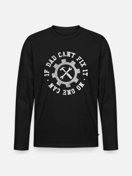 Hvis far ikke kan ordne det, er der ingen, der kan - Premium økologisk langærmet T-shirt til mænd - sort