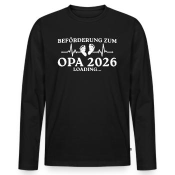 Beförderung zum Opa 2026 loading - Männer Premium Bio Langarmshirt - Schwarz - Vorne - Nico (187cm)