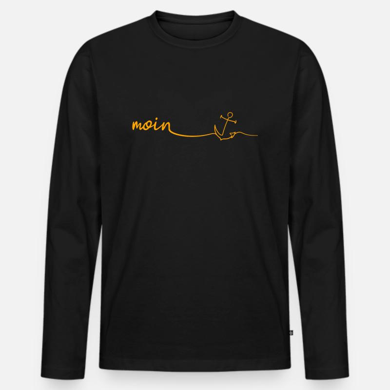 MOIN Anker - Männer Premium Bio Langarmshirt - Schwarz