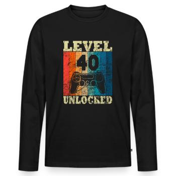 Joyeux anniversaire - 40e anniversaire pour les joueurs - T-shirt manches longues Premium bio Homme - noir - Devant - Nico (187cm)