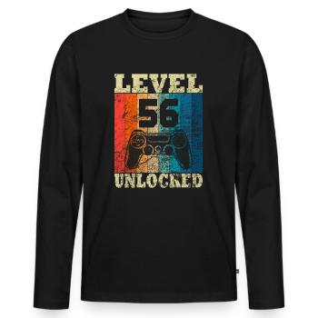 Joyeux anniversaire - 56e anniversaire pour les joueurs - T-shirt manches longues Premium bio Homme - noir - Devant - Nico (187cm)