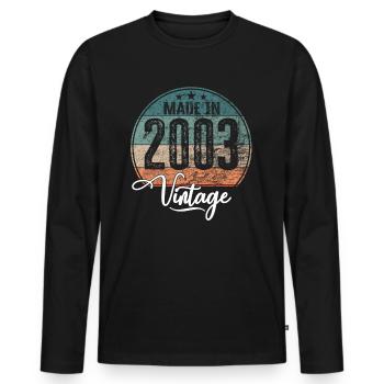 Vintage Made in 2003 Year of birth 2003 Birthday - Men's Premium Organic Long Sleeve Shirt - black - Front - Nico (187cm)