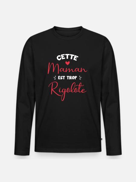 Cette maman est trop rigolote - T-shirt manches longues Premium bio Homme - noir