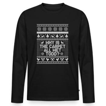 Warum ist der Teppich ganz nass Todd? - Männer Premium Bio Langarmshirt - Schwarz - Vorne - Nico (187cm)