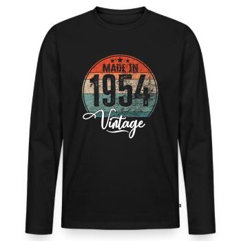Millésime fabriqué en 1954 Année de naissance 1954 Anniversaire - T-shirt manches longues Premium bio Homme - noir - Devant - Nico (187cm)