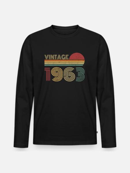 Millésime 1963 - T-shirt manches longues Premium bio Homme - noir