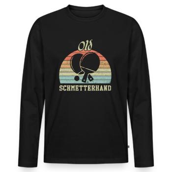 Old Schmetterhand Tischtennis Geschenk - Männer Premium Bio Langarmshirt - Schwarz - Vorne - Nico (187cm)