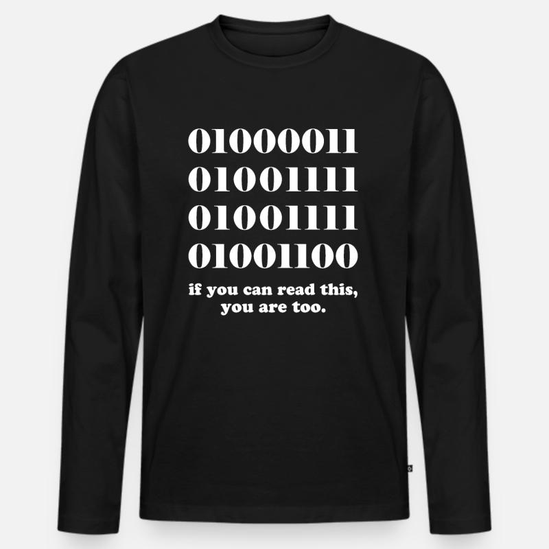 Computer binary code developers gift - Men's Premium Organic Long Sleeve Shirt - black