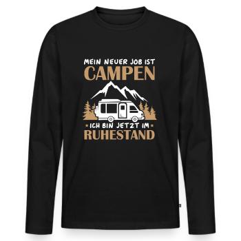 Renter Camping Geschenk - Männer Premium Bio Langarmshirt - Schwarz - Vorne - Nico (187cm)