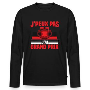 Je peux pas j ai grand prix - T-shirt manches longues Premium bio Homme - noir - Devant - Nico (187cm)