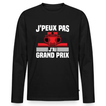 Je peux pas j ai grand prix - T-shirt manches longues Premium bio Homme - noir - Devant - Nico (187cm)