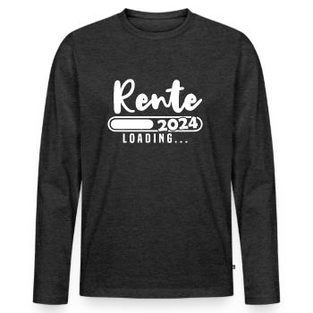 Rente 2024 Loading - Männer Premium Bio Langarmshirt - Anthrazit meliert - Vorne - Nico (187cm)