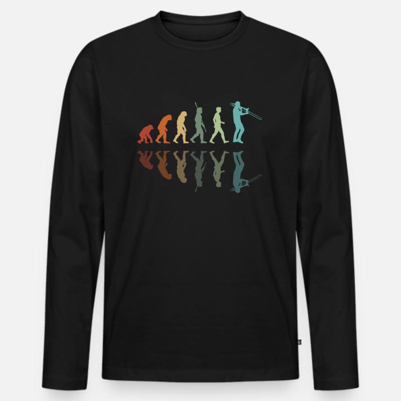 Entwicklung der Posaunisten - Männer Premium Bio Langarmshirt - Schwarz