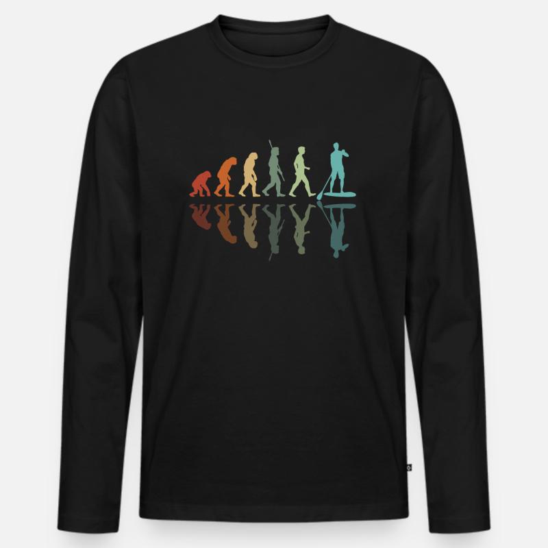 Paddleboard Evolution - Men's Premium Organic Long Sleeve Shirt - black