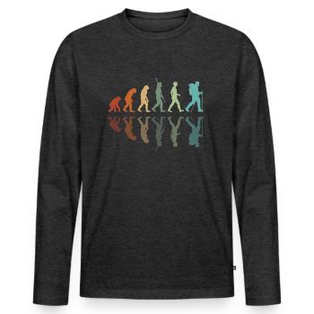 Wandern Entwicklung - Männer Premium Bio Langarmshirt - Anthrazit meliert - Vorne - Nico (187cm)