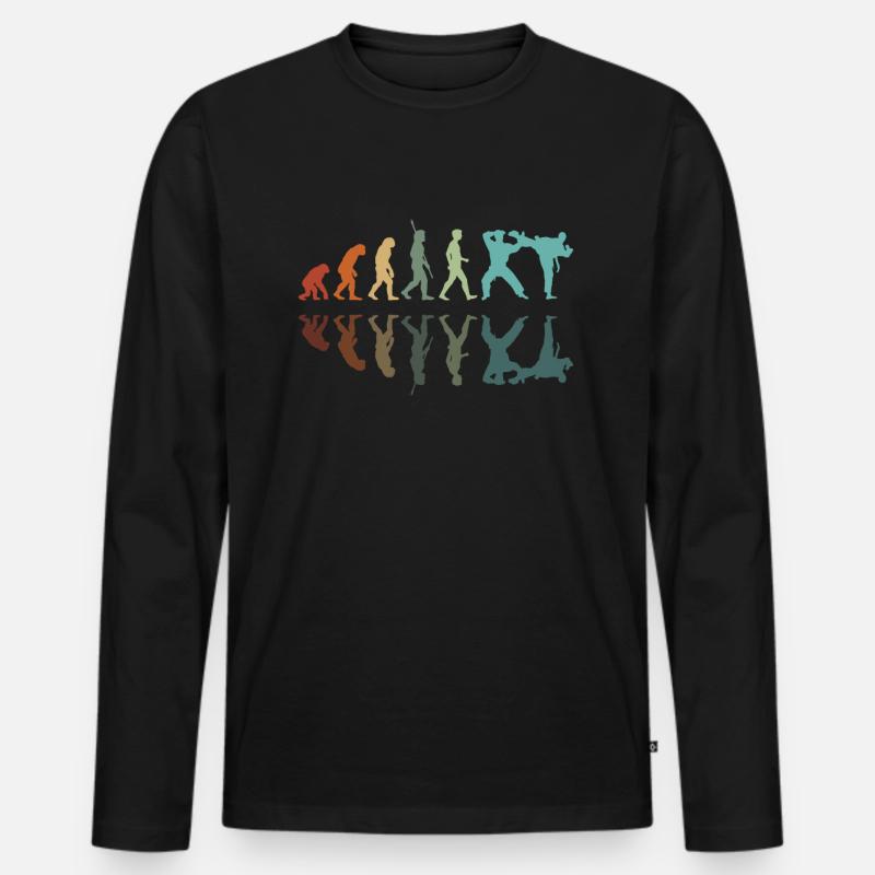 Karate Evolution - Männer Premium Bio Langarmshirt - Schwarz