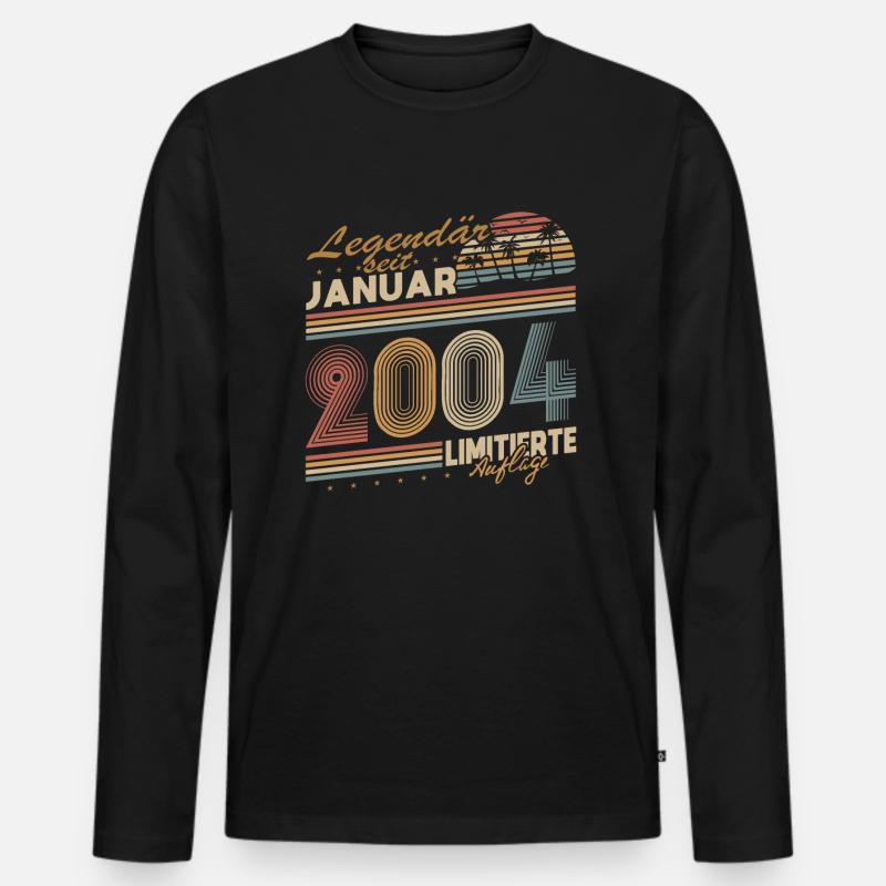 Legendär Seit Januar 2004 Geschenk Geburtstag - Männer Premium Bio Langarmshirt - Schwarz