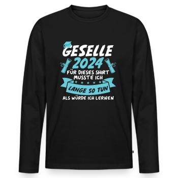 Compagnon 2024 - T-shirt manches longues Premium bio Homme - noir - Devant - Nico (187cm)