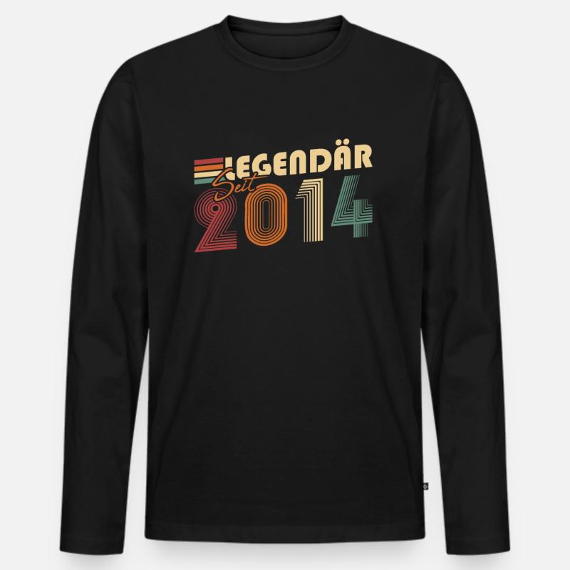 Legendär seit 2014 - Männer Premium Bio Langarmshirt - Schwarz