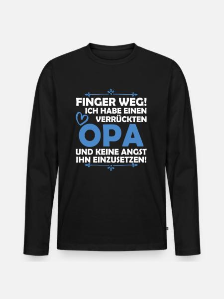 J'ai un grand-père fou - T-shirt manches longues Premium bio Homme - noir