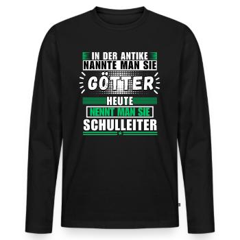 Götter in der Antike. Heute Schulleiter - Männer Premium Bio Langarmshirt - Schwarz - Vorne - Nico (187cm)