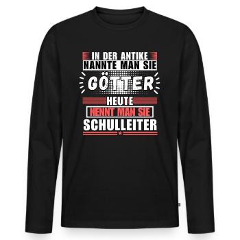 Götter in der Antike. Heute Schulleiter - Männer Premium Bio Langarmshirt - Schwarz - Vorne - Nico (187cm)