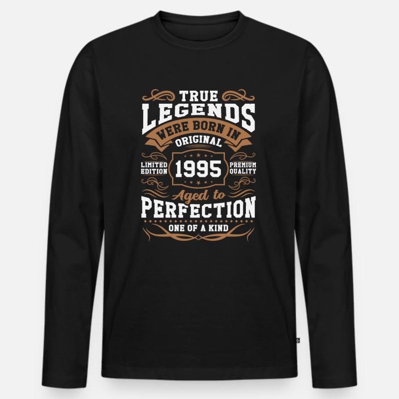 Legenden Geboren 1995 - Männer Premium Bio Langarmshirt - Schwarz