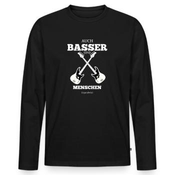 Bass Bassist Basser E-Bass Bassgitarre Bassguitar - Männer Premium Bio Langarmshirt - Schwarz - Vorne - Nico (187cm)