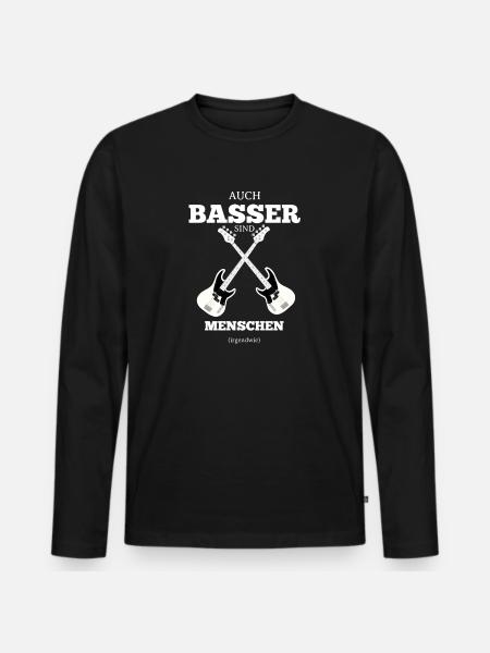 Bass Bassist Basser E-Bass Bassgitarre Bassguitar - Männer Premium Bio Langarmshirt - Schwarz