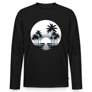 Serene Tropics Dusk - Men's Premium Organic Long Sleeve Shirt - black - Front - Nico (187cm)