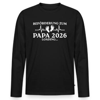 Beförderung zum Papa 2026 loading - Männer Premium Bio Langarmshirt - Schwarz - Vorne - Nico (187cm)