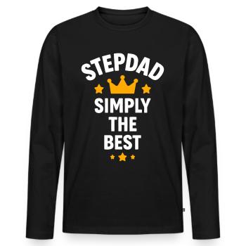 Stepdad simply the best - Men's Premium Organic Long Sleeve Shirt - black - Front - Nico (187cm)
