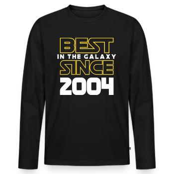 Best of the Galaxy 2004 18 Jahre Jubiläum - Männer Premium Bio Langarmshirt - Schwarz - Vorne - Nico (187cm)