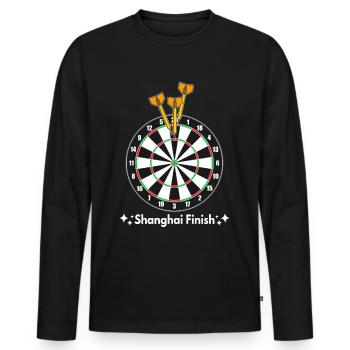 Shanghai Finish Darts Dartboard - Men's Premium Organic Long Sleeve Shirt - black - Front - Nico (187cm)