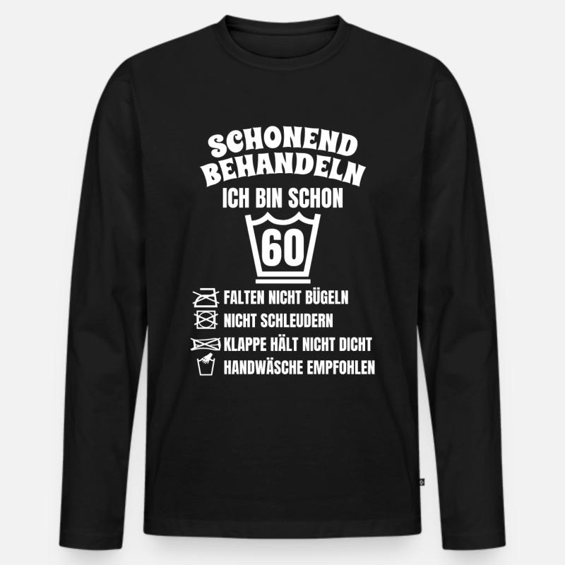 60. Geburtstag lustig - Männer Premium Bio Langarmshirt - Schwarz