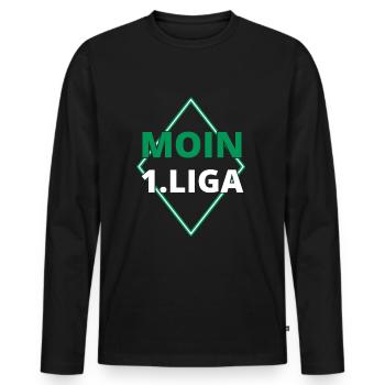 Moin 1 Liga Aufstieg Bremen - Männer Premium Bio Langarmshirt - Schwarz - Vorne - Nico (187cm)