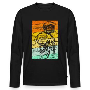 American Football Quarterback - Männer Premium Bio Langarmshirt - Schwarz - Vorne - Nico (187cm)