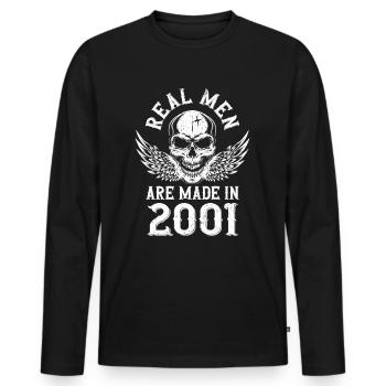 Geburtstag 2001 Echte Männer sind 2001 geboren - Männer Premium Bio Langarmshirt - Schwarz - Vorne - Nico (187cm)