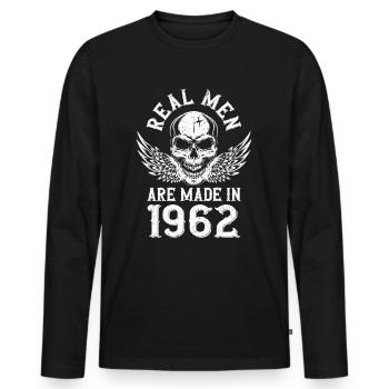 Geburtstag 1962 Echte Männer sind 1962 geboren - Männer Premium Bio Langarmshirt - Schwarz - Vorne - Nico (187cm)